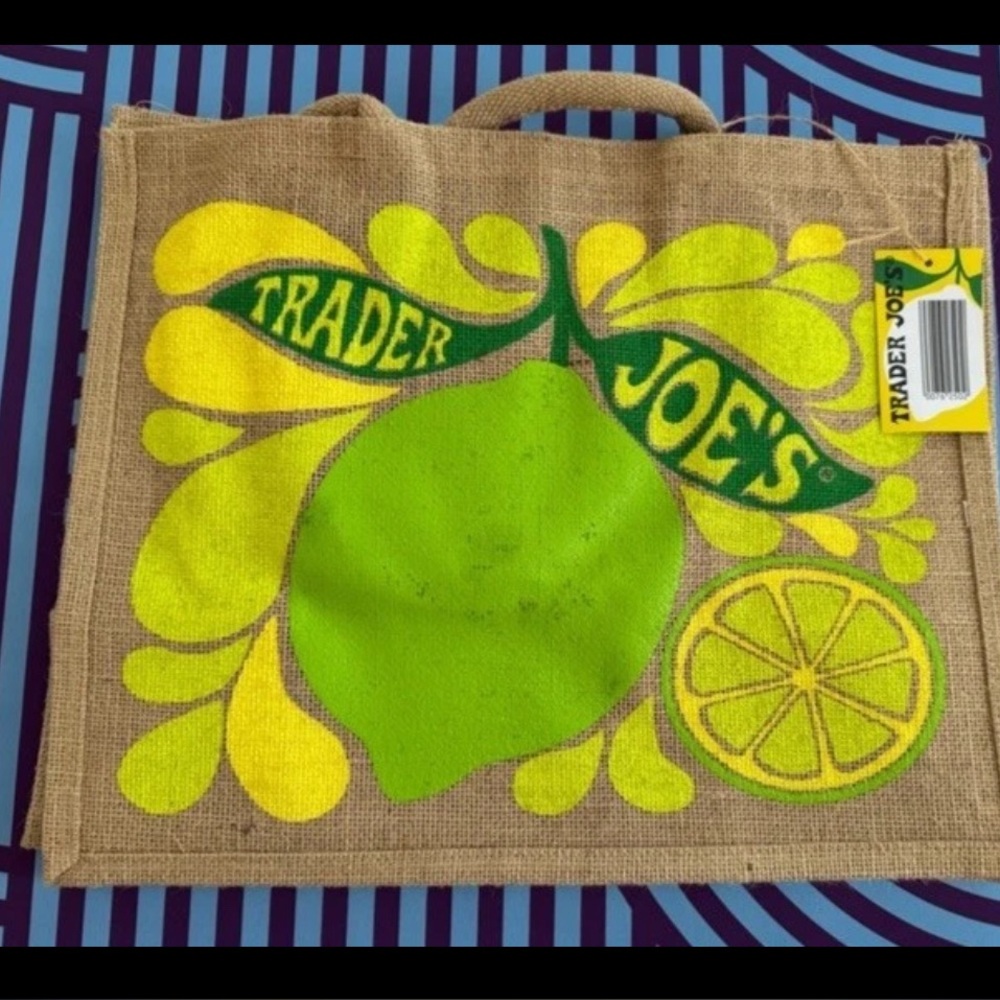 Trader Joe’s Lemon & Lime Jute Tote Bag – NEW WITH TAGS - Picture 2 of 5